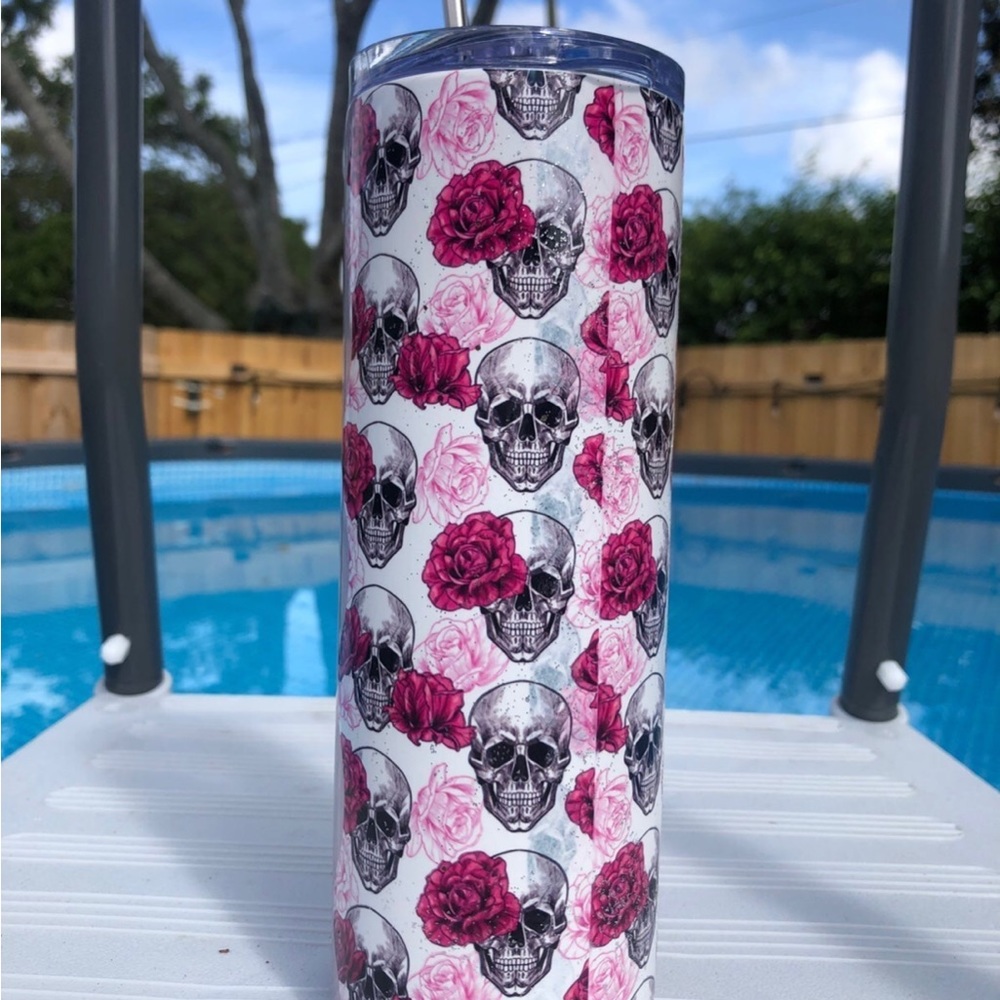 COPY - Beautiful Disaster Skull Tumbler 20oz - Picture 2 of 5